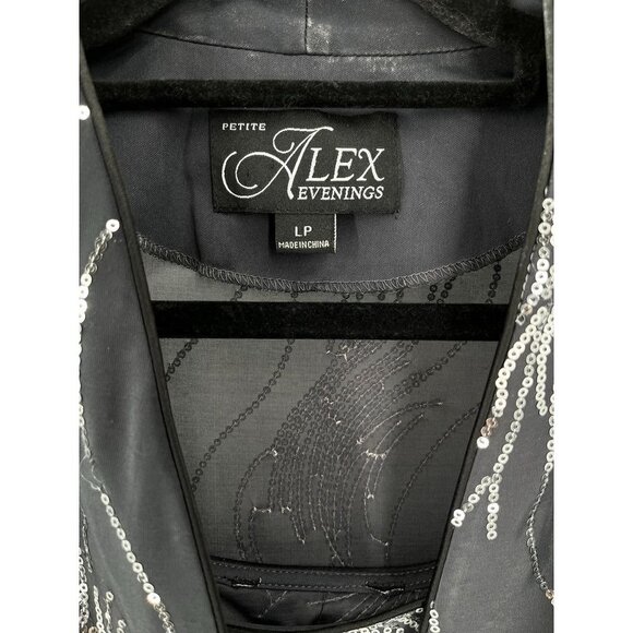 Alex Evenings Ladies Jacket and Camisole Set Grey with Sequins Size Petite Large - Picture 4 of 16